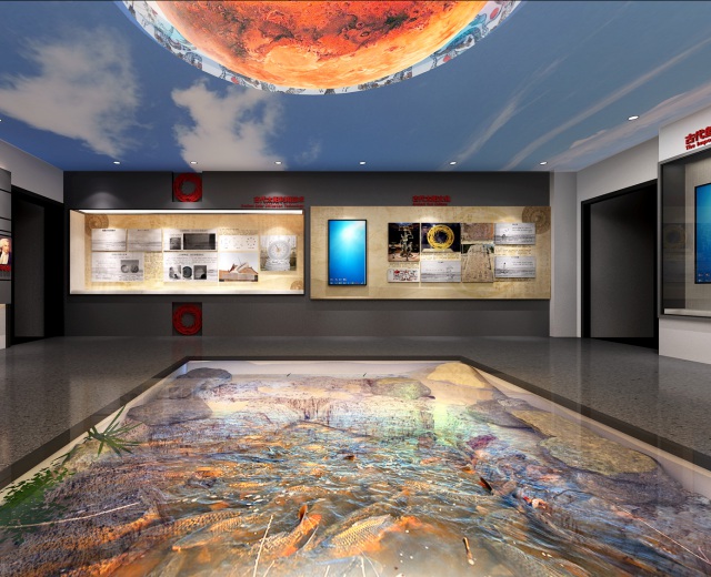 成都展厅设计中的墙面互动投影
